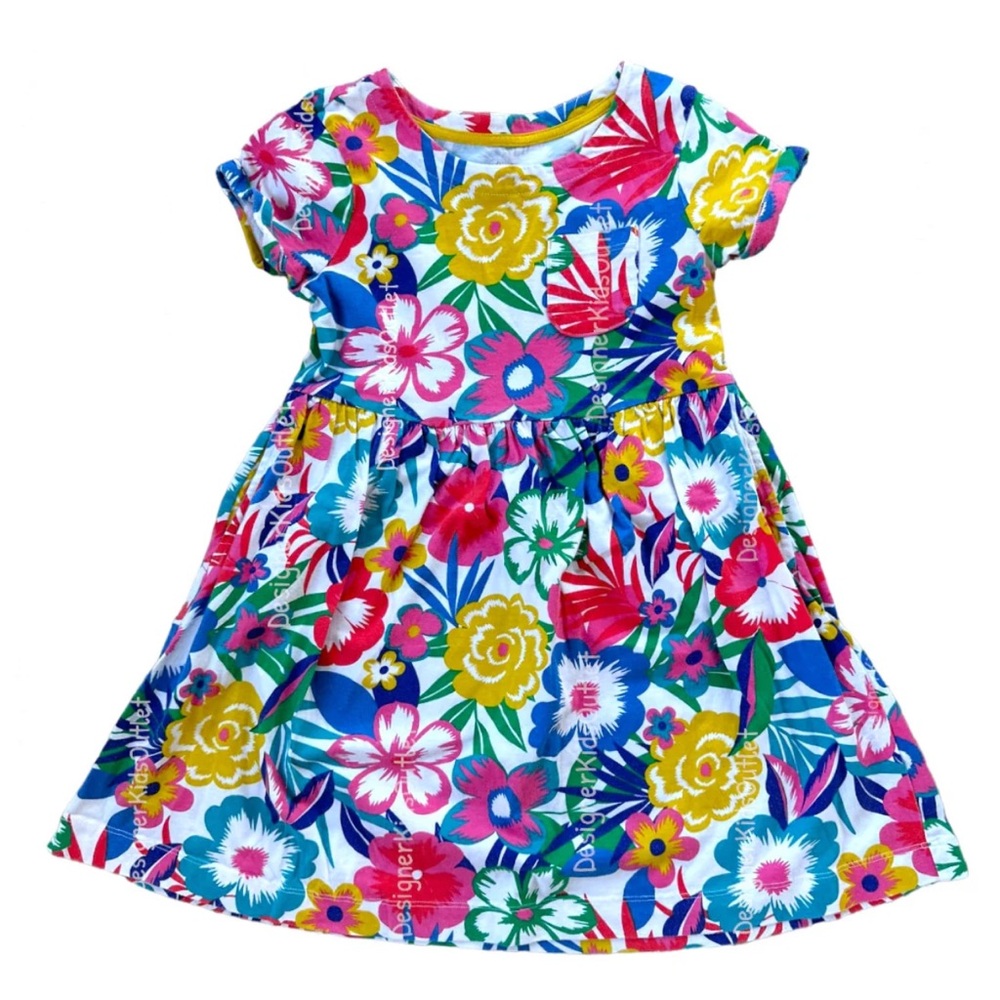 Mini Boden sz 9-10 flowered “Multi Tropical Bloom” pocket tee dress